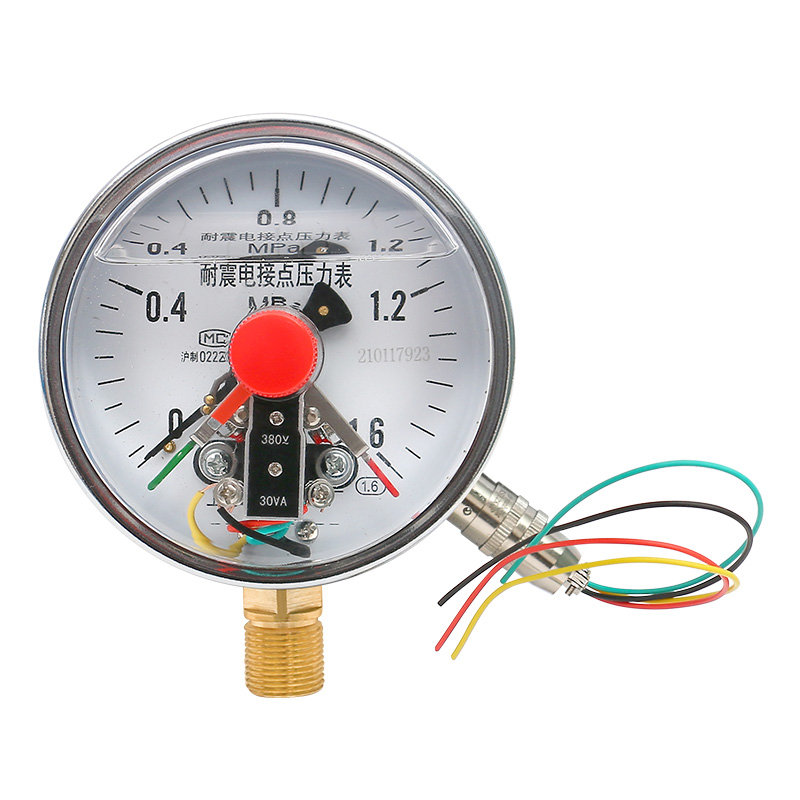 耐震电接点压力表YNXC-100磁助式开关负压表不锈钢气压隔膜真空表