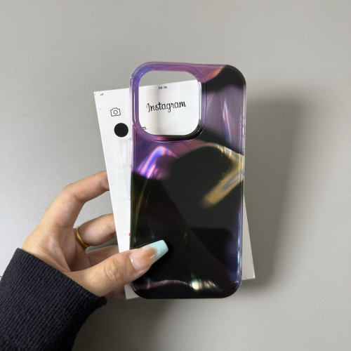 小众ins暗黑紫晕染光影适用iPhone17手机壳16promax苹果15/14/13高级