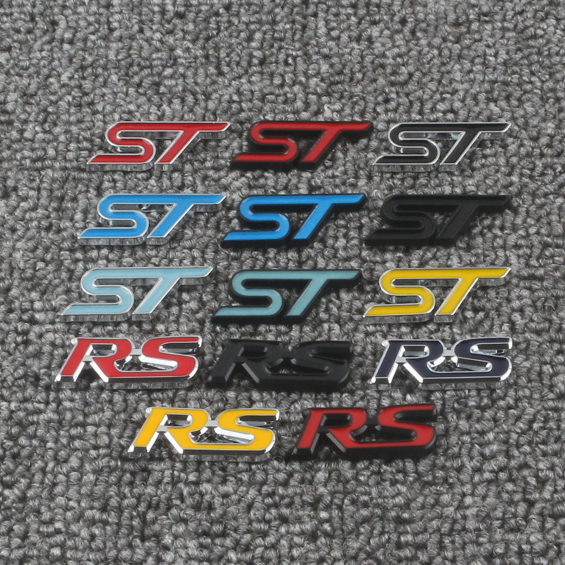 适用于ST方向盘标 福克斯蒙迪欧改装金属st小车贴方向盘RS车标