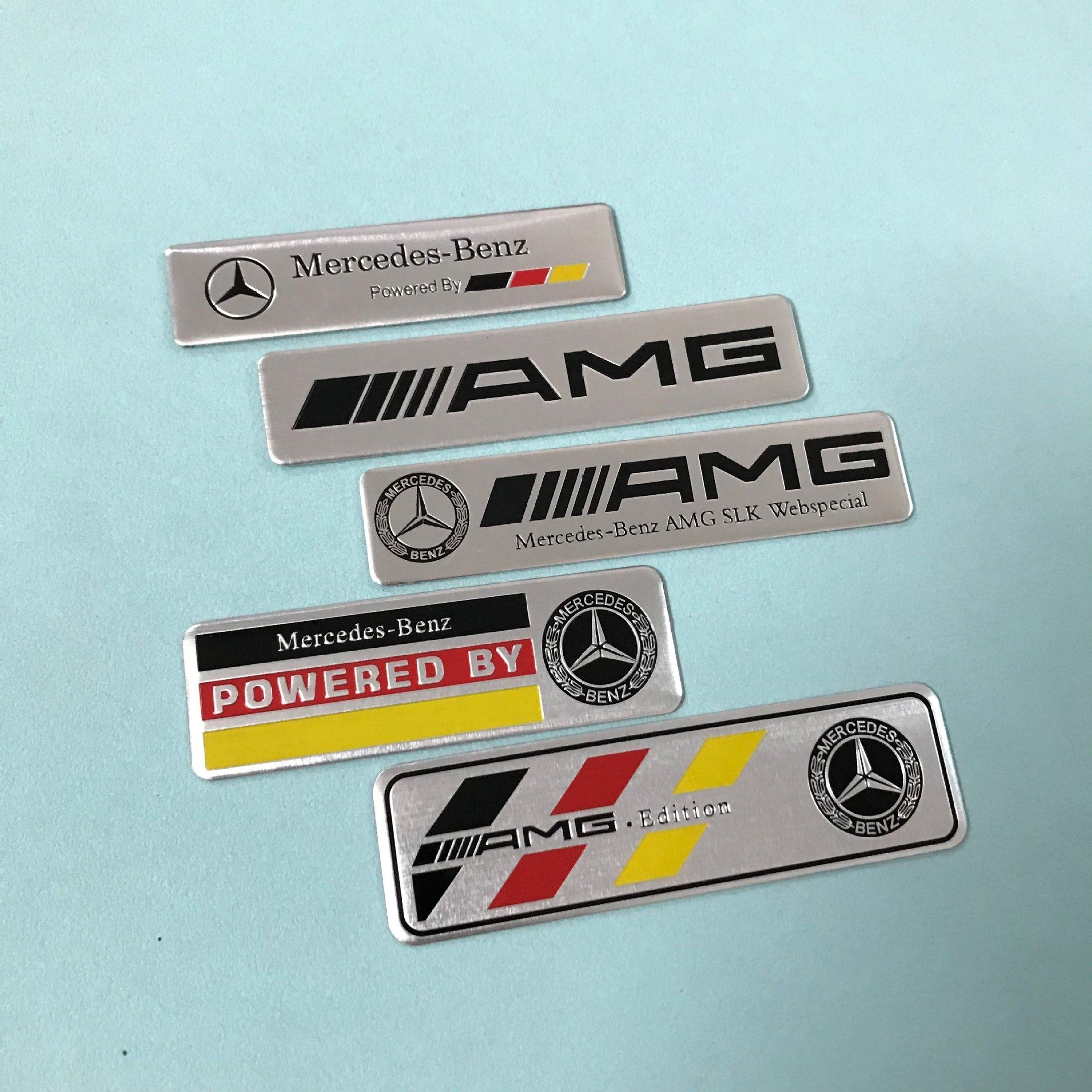 适用奔驰车贴C级E级GLC GLA GLB金属装饰贴AMG车标BRABUS铭牌铝标