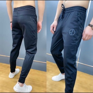 妹潮牌休闲裤 K308夏季 潮流迷彩拼接字母简约裤 束脚宽松韩版 新男装