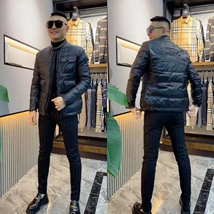 99秋冬人气纯色羽绒棉服潮流时尚夹克立领外套机车服网红同款9621