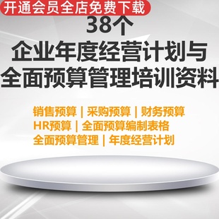 年度经营计划全面预算Excel财务采购成本投融资销售实用性强快捷高效简单快速全年预算年度经营 预算PPT资料