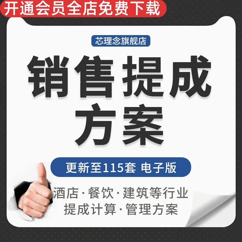 房地产建筑汽车4S店互联网公司餐饮酒店服装行业销售提成管理方案销售提成奖励方案业务提成制度提成计算方法