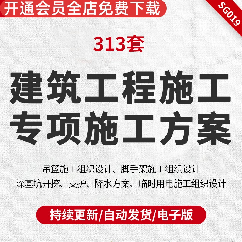 建筑工程施工专项施工方案吊篮施工脚手架施工临时用电施工组织设计深基坑开挖支护降水方案龙门吊方案属于什么档次？