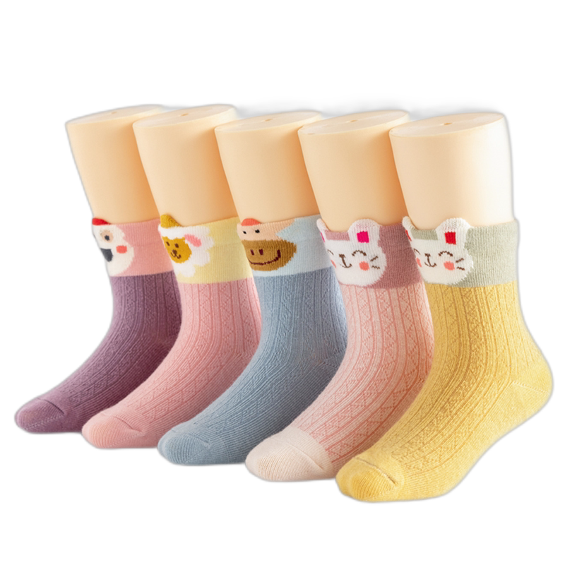 女童袜子纯棉秋冬款儿童中筒袜