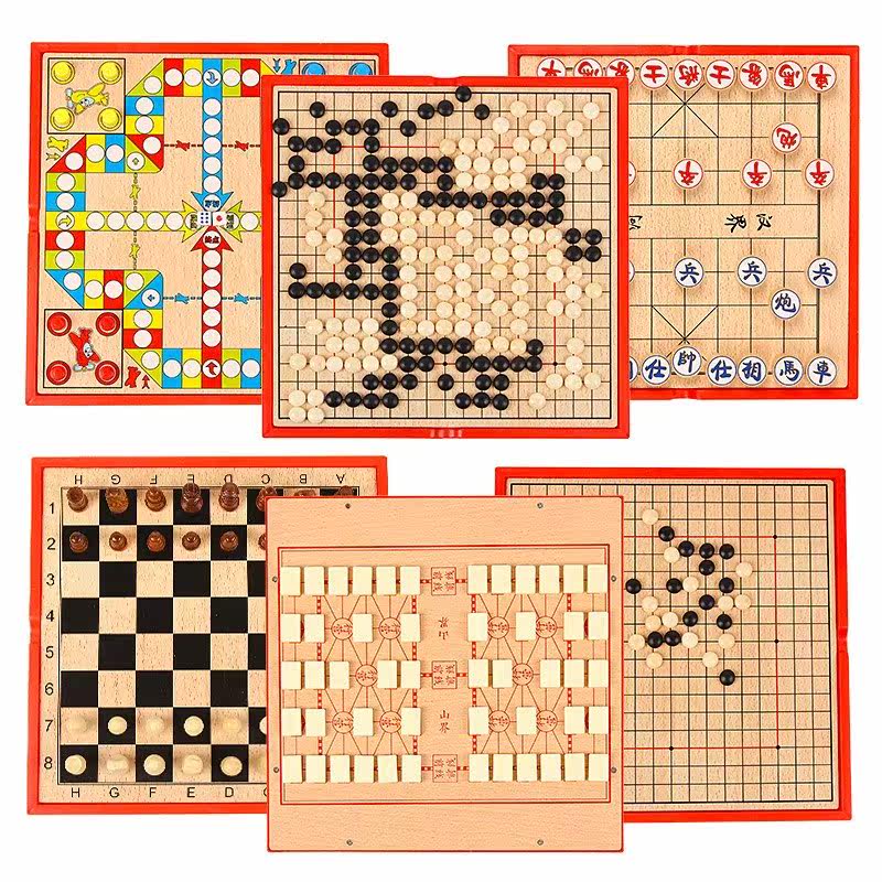 多功能棋中国象棋六合一棋类游戏木制儿童益智玩具飞行棋国际象棋|ruв категории игрушка/коляска/головоломка/блоки/модель, детей шахматы/настольные игры, многофункциональный шахматы - от Buy2taobao.com для оказания профессиональной услуги покупки агента Taobao