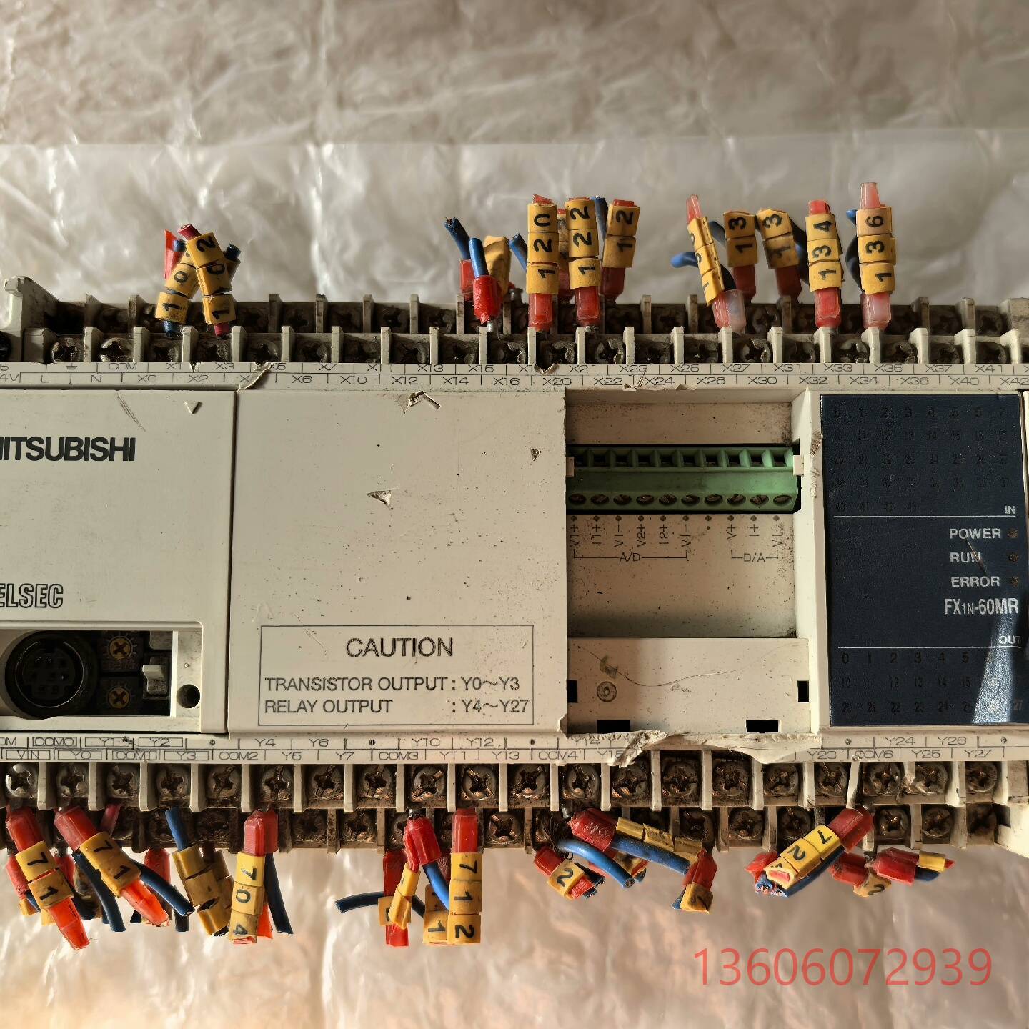 维修三菱PLC FX1N-60MR-3A001 通电亮 外壳有点议价