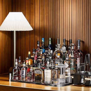 小酒置物架阶梯式透明小瓶洋酒基调酒整理架便利店迷你鸡尾酒展示