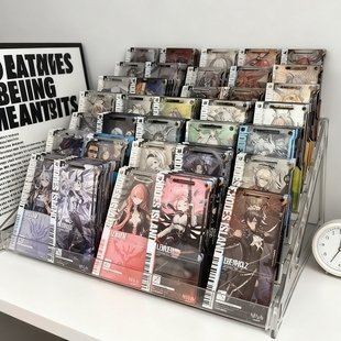 明日方舟通行证收纳盒桌面多层亚克力色纸吧唧动漫游戏周边展示架