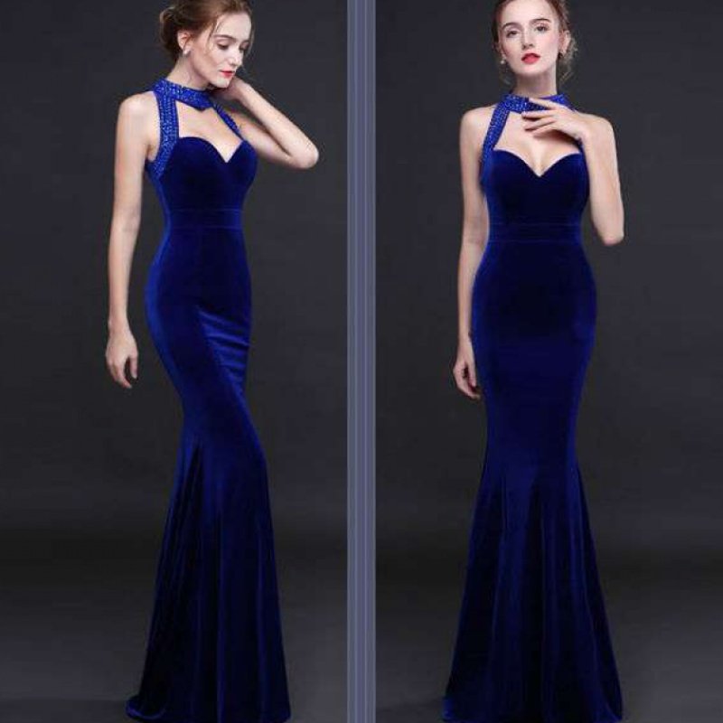 挂脖晚礼服女婚纱礼服长款鱼尾修身性感主持年会宴会夜店晚装长裙在类目 女装/女士精品, 婚纱/旗袍/礼服, 礼服/晚装中 - 来自Buy2taobao.com提供专业的淘宝代购服务