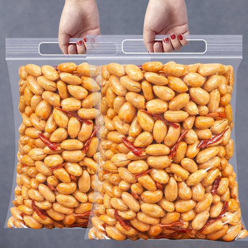 香酥花生米油炸花生米下酒菜香辣去皮麻辣休闲小吃零食散装批发