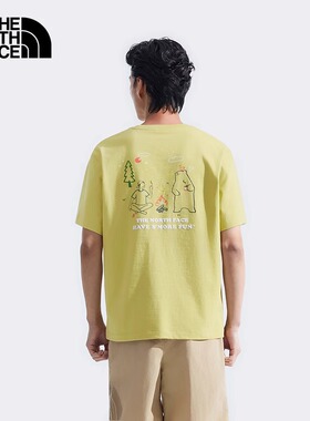 TheNorthFace北面短袖情侣款25夏季户外纯棉透气印花圆领T恤8DBV