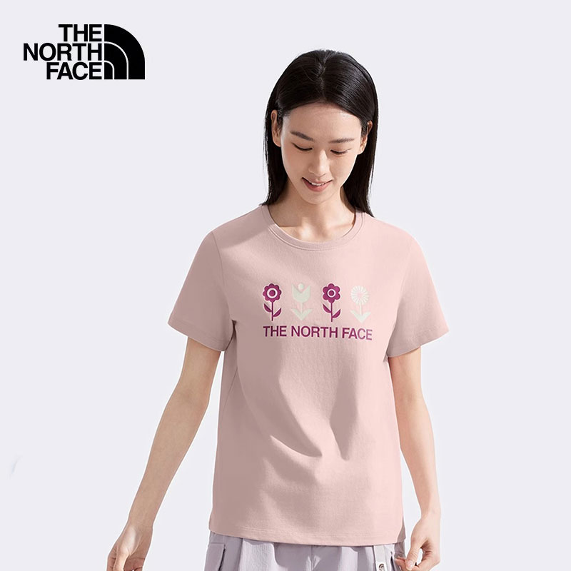北面纯棉圆领短袖T恤女