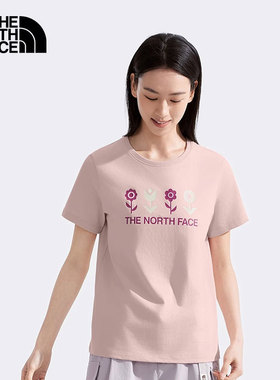 TheNorthFace北面短袖女25春夏新款户外休闲舒适纯棉圆领T恤8DCC