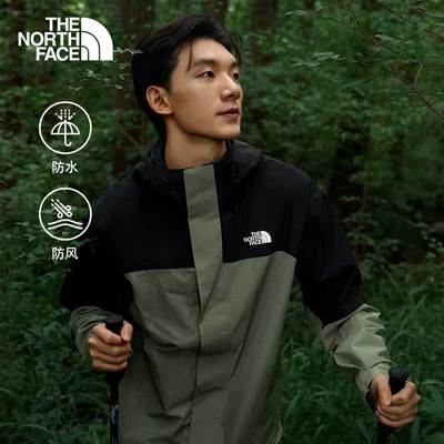 北面冲锋衣男户外抓绒内胆防水