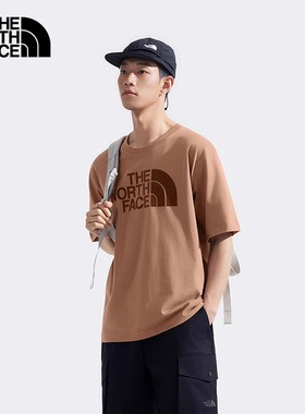 TheNorthFace北面短袖男女同款2025春夏户外纯棉印花圆领T恤8D7X