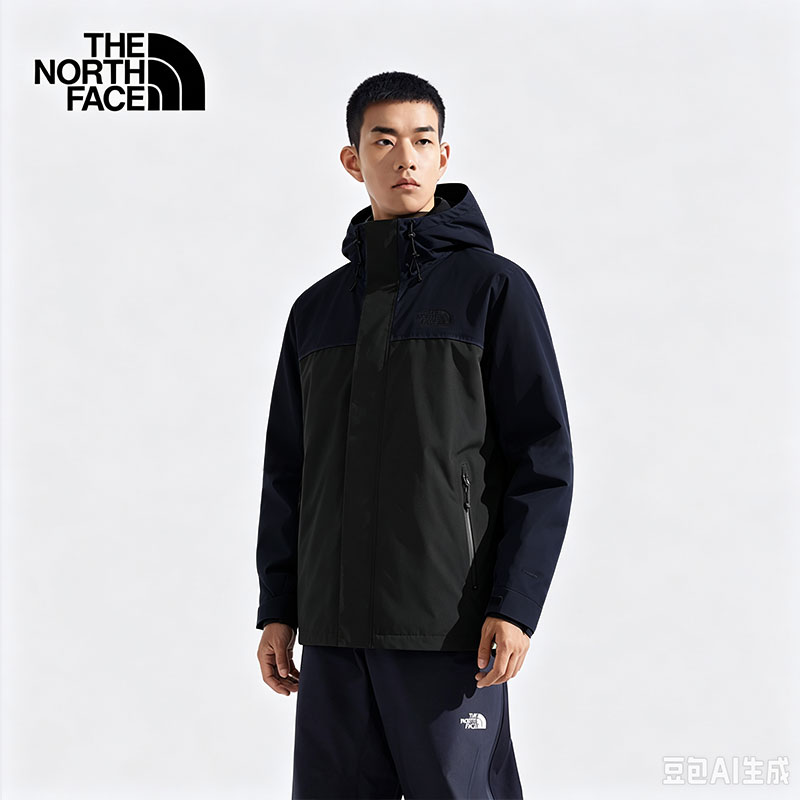 北面防风防水冲锋衣男图片