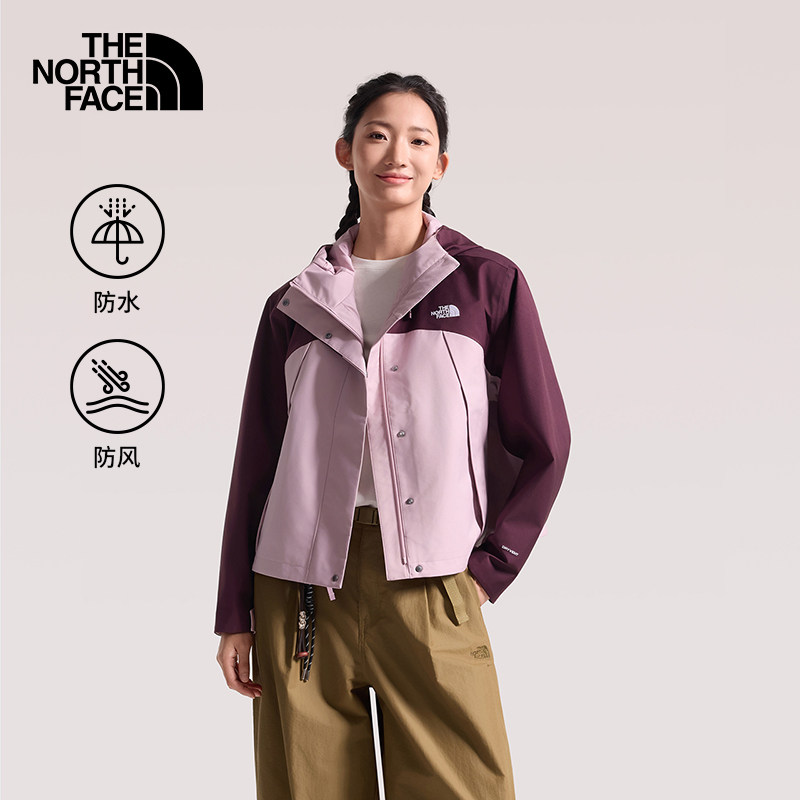 北面女短款硬壳冲锋衣防风防水