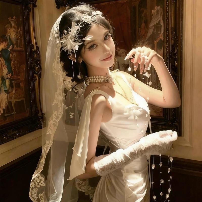 暗黑修女鬼新娘头纱发梳哥特蕾丝十字架发带Lolita发饰万圣节cos