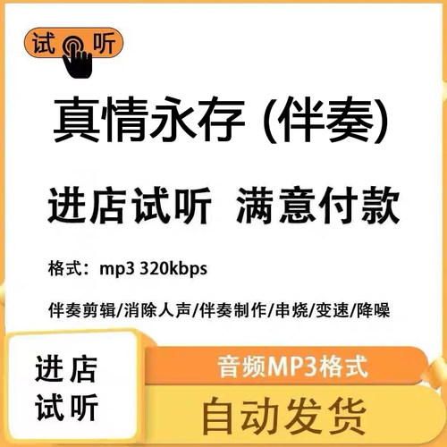 真情永存 伴奏 无人声纯音乐伴奏升降调提取人声MP3