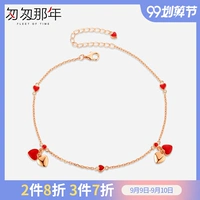 2019 mới nhỏ vòng chân đỏ nữ sterling bạc gợi cảm đơn giản sinh viên lưới đỏ cô gái chân chuỗi màu vàng và trang sức bạc - Vòng chân lắc chân nữ bạc ta