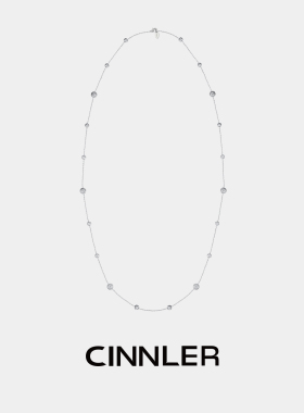 CINNLER菱格编织球满天星长项链