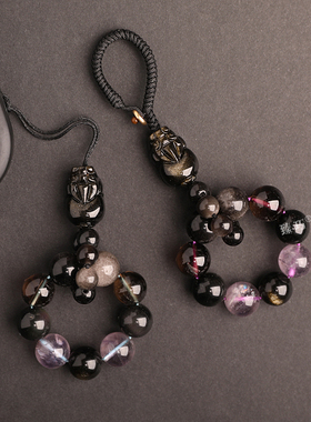 爆款五行补喜水黑曜石挂