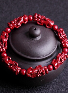 天然朱砂貔貅手链正品官