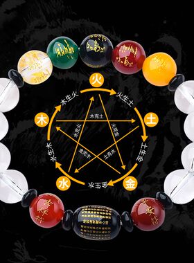 2023年五行缺金补金白水晶手链乾为天本命卦五路财神男女款手串