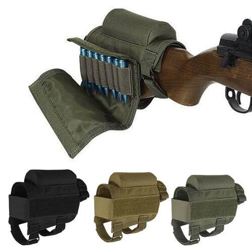 Adjustable Outdoor Tactical Butt Stock Rifle Cheek Rest Pouc