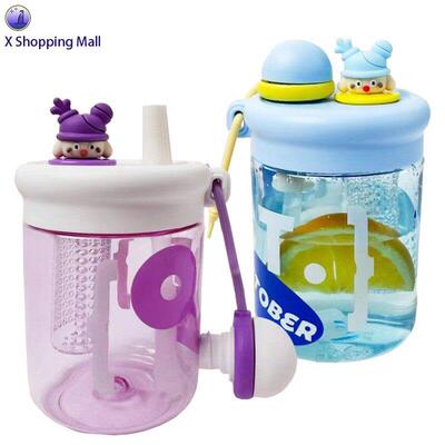 Cute Straw Cup for Kids Water Bottle 吸管杯儿童夏季防摔水杯