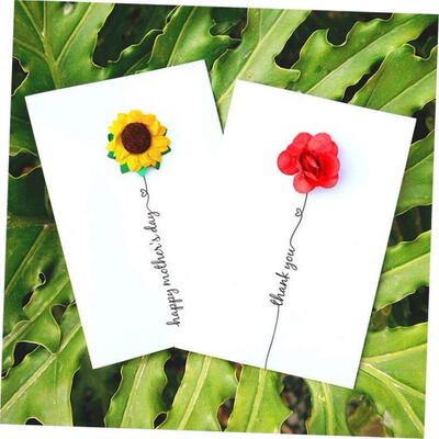 Mothers Day Card Bouquet Teachers Day Thank you card