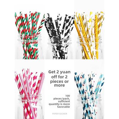 100pcs/Set Black Cocktail Straws Black Plastic Straw For Bir