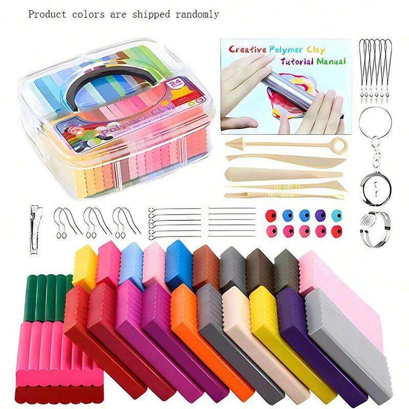 24 Color Polymer Clay Earring Making Kit For Arts And Crafts