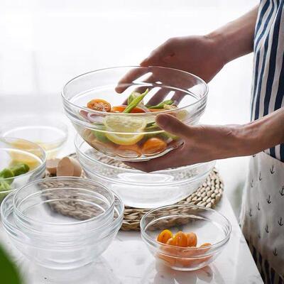 round glass egg bowl mixing bowl household fruit dessert