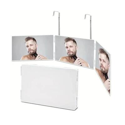 Retractable Adjustable Hanging Three Mirrors Makeup Folding