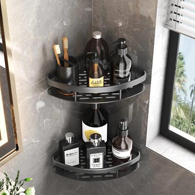 Bathroom Storage Rack No Drill Shelves Wall Mount Corner She