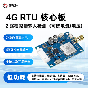 银尔达4g 20mA可控电源输出 RTU电流电压采集模块2路模拟量输入4