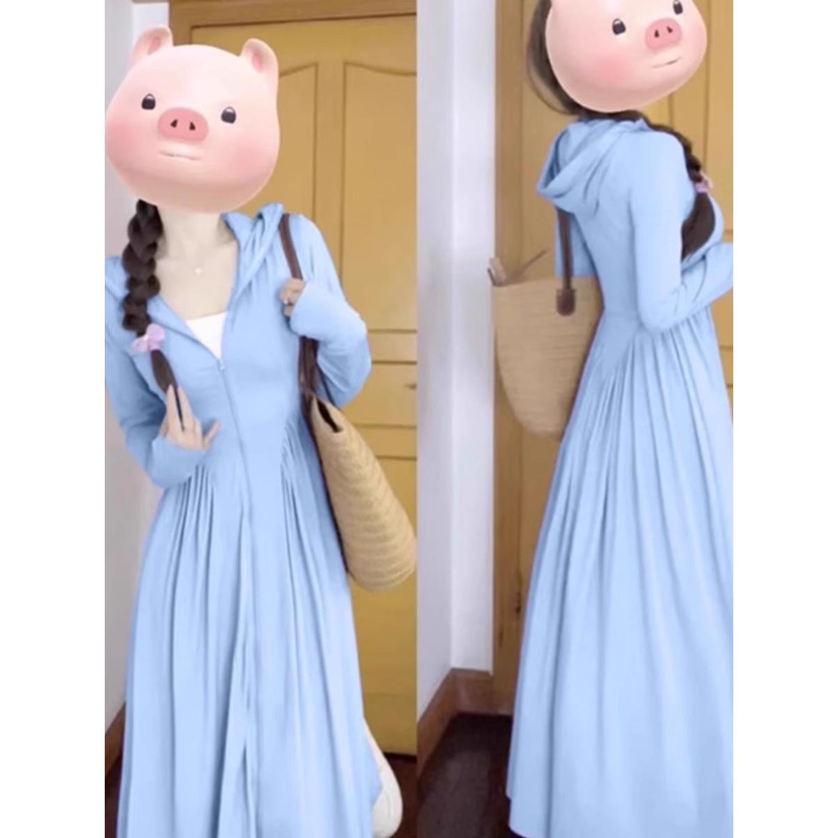 防晒衣长款全身防晒裙女款夏季2025新款防晒服套装外套冰丝小个子