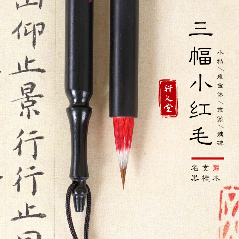 轩义堂国画水彩画小红毛毛笔