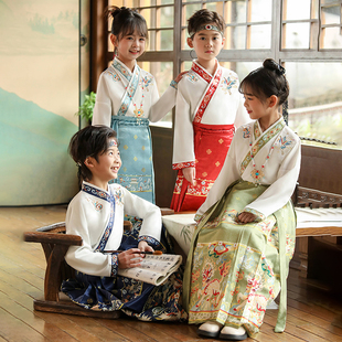 儿童汉服马面裙套装新款女童唐装国风新中式高端古风超仙女孩古装