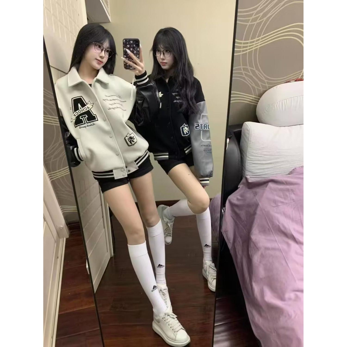 2025秋冬新款街舞嘻哈新款国潮街头夹克滑板高街个性hiphop涂鸦in