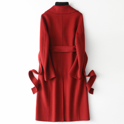 双面羊绒大衣中长款显瘦赫本风羊毛呢外套女高级感加厚大码秋冬季