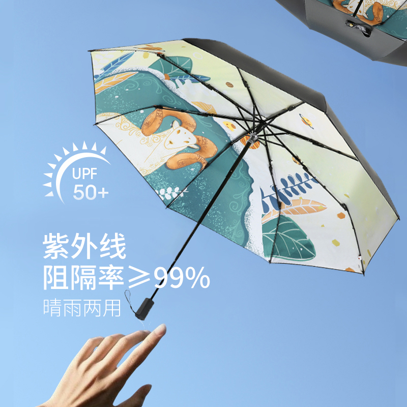 红叶晴雨伞数码印刷十二星座系列