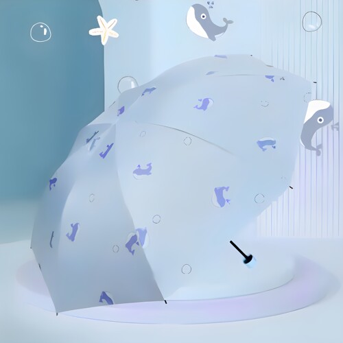 红叶UPF50+黑胶轻巧晴雨伞