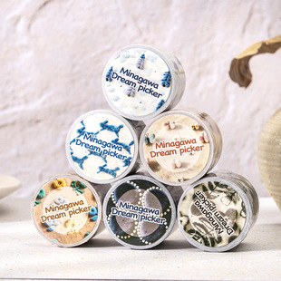 皆川拾梦系列白牛皮胶带 仿真毛绒树木花朵主题手帐装饰素材贴画