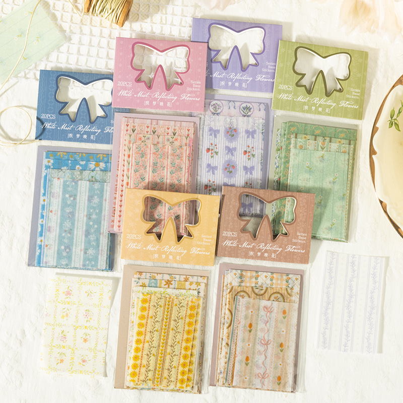织梦映花系列多尺寸和纸贴纸包20张入 清新碎花主题手帐装饰打底