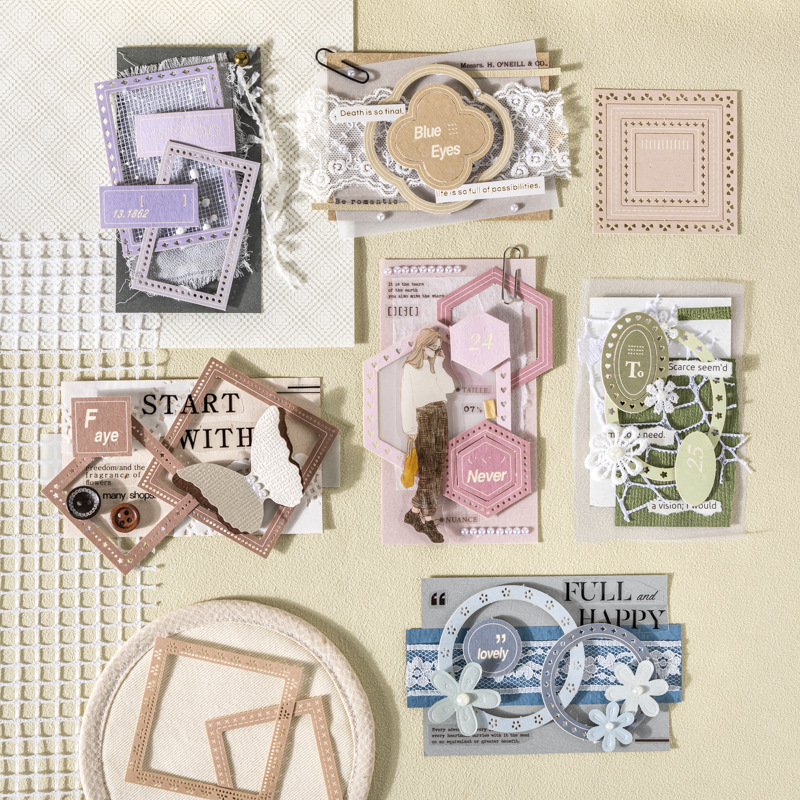 余光边界系列特种纸可撕边框贴纸10张 基础框框手帐装饰素材贴画