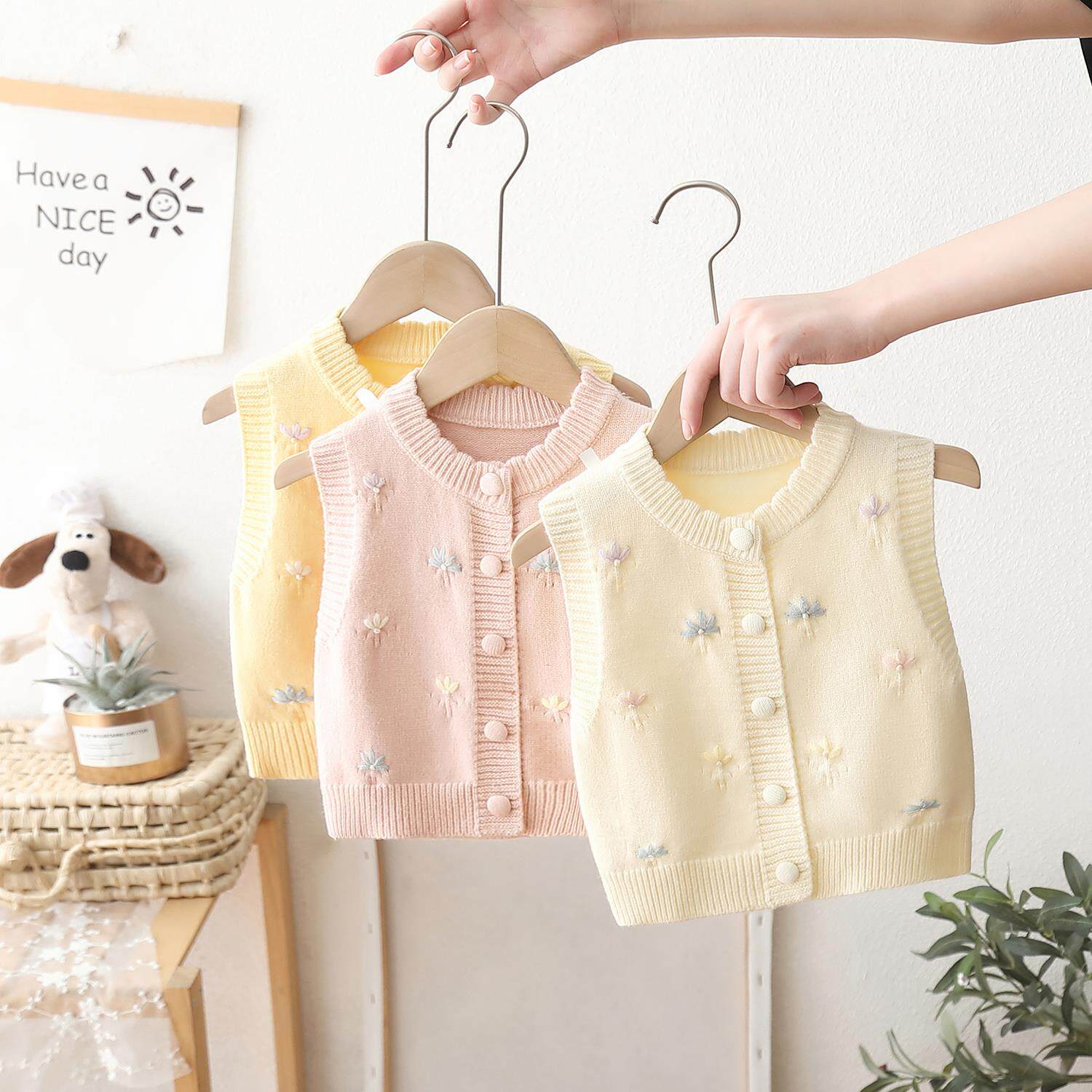 女宝宝毛衣马甲女童开衫加绒2025新款早秋季婴儿童针织背心1234岁